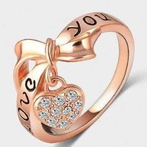 Inscribed 'Love You' Ring